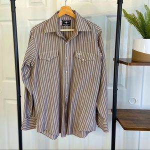 Pearl Snap Long Sleeve Western Striped Shirt by Flying R Ranchwear